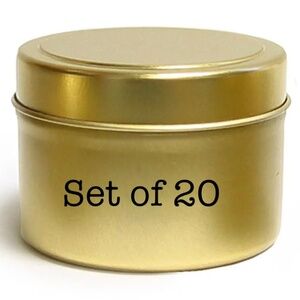 Set of 20, 4 oz Gold Metal Tins with Covers